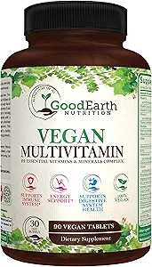 Veganske multivitaminer til mænd og kvinder - Vitaminer A, B Complex, C, D3, Zink, Magnesium, Spirulina, Antioxidanter - Dagligt Multivitamin Mineral supplement med Proprietary Fruit & Vegetabilsk Blend
