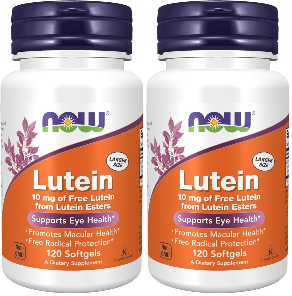 Now Foods Lutein 10 mg Softgels, 120 (pakke med 2)