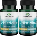 Swanson L- Histidin - Featuring Ajipure 500 mg 60 Veg Caps (2 Pack)