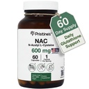 PRISTINE 'S N- Acetyl L- Cysteine (NAC) Immunitet, Lung, & Lever Support Kapsler - 600MG 60 Day Supply - Potent Antioxidant - Vegan, Gluten Free, Ikke GMO
