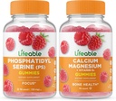 Lifeable Phosphatidylserin (PS) + Calcium Magnesium, Gummies Bundle - Great Tasting, Vitamin Supplement, Gluten Free, GMO Free, Chewable Gummy
