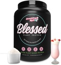 Velsignet Vegan Protein Powder - Plant baseret Protein Powder Meal Erstatning Protein Shake, 23g af Pea Protein Powder, Dairy Free, Gluten Free, Soy Free, No Sugar Added, 30 Servering (Jordbær Mylk)