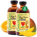 BEDLIV VÆSENTLIGE Kids Multivitamin & Mineral - Kids Vitaminer, Flydende Multivitamin til børn, Toddler Multivitaminer, Flydende Vitaminer, Baby Multivitamin - Natural Orange & Mango, 8 Fl Oz (Pack of 2)