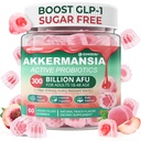 Akkermansia Probiotika Gummier med Prebiotics Fiber, 300 Millioner AFU Akkermansia Muciniphila, med Polyphenol Frugter, resistent Stivelse, Vitamin A D3 B2 for Metabolisme, fordøjelse & Gut Sundhed, 1Pack