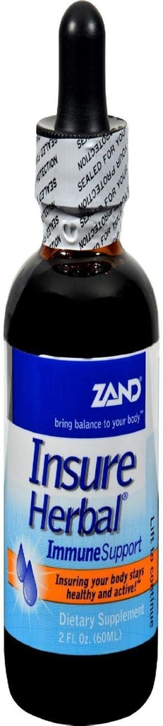 ZAND Insure immunsupport.124; Urtevæske Echinacea Supplement 124; med Elderberry, Kamille, Ginger & Valerian (2oz)