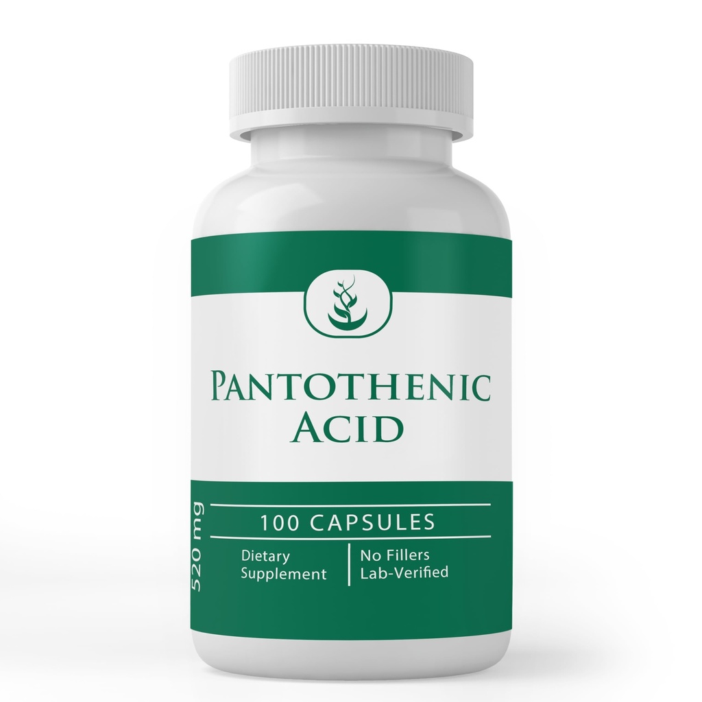 PURE ORIGINALSKE INGREDIENSER Pantothensyre (100 kapsler) Pure, vitamin B5, Calciumsupplement