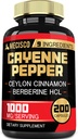 Cayenne Pepper Kapsler med gurkemeje Curcumin Root, Berberine HCl, Ceylon kanel Bark & mere - 200 Kapsler - Support fordøjelse sundhed, immunsystem og kropsbalance