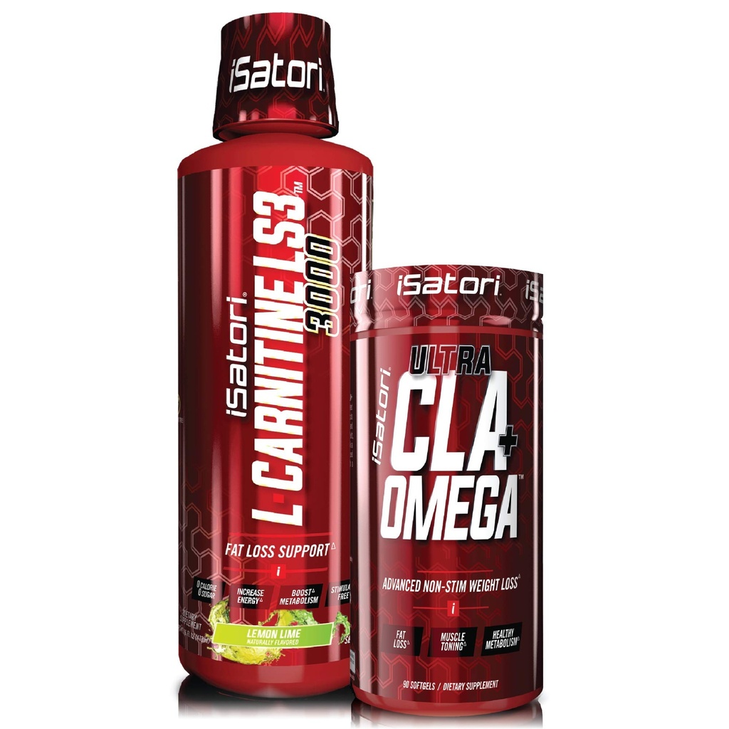 iSatori L- Carnitin LS3 Lemon Lime 3000mg (32 Servere) & iSatori Ultra CLA (90 Softgels)