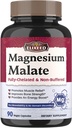 Magnesium Malatkapsler, Magnesiumtilskud, Chelated, Høj Absorption & Biotilgængelighed, Mineral for mænd, Kvinder & Børn, Energiproduktion & Muscle Recovery, 90 Vegan Caps