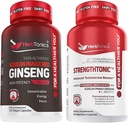 Herbtonics Koreansk Panax Rød Ginseng og Strongtonic Testosteron Booster for Mænd Bundle