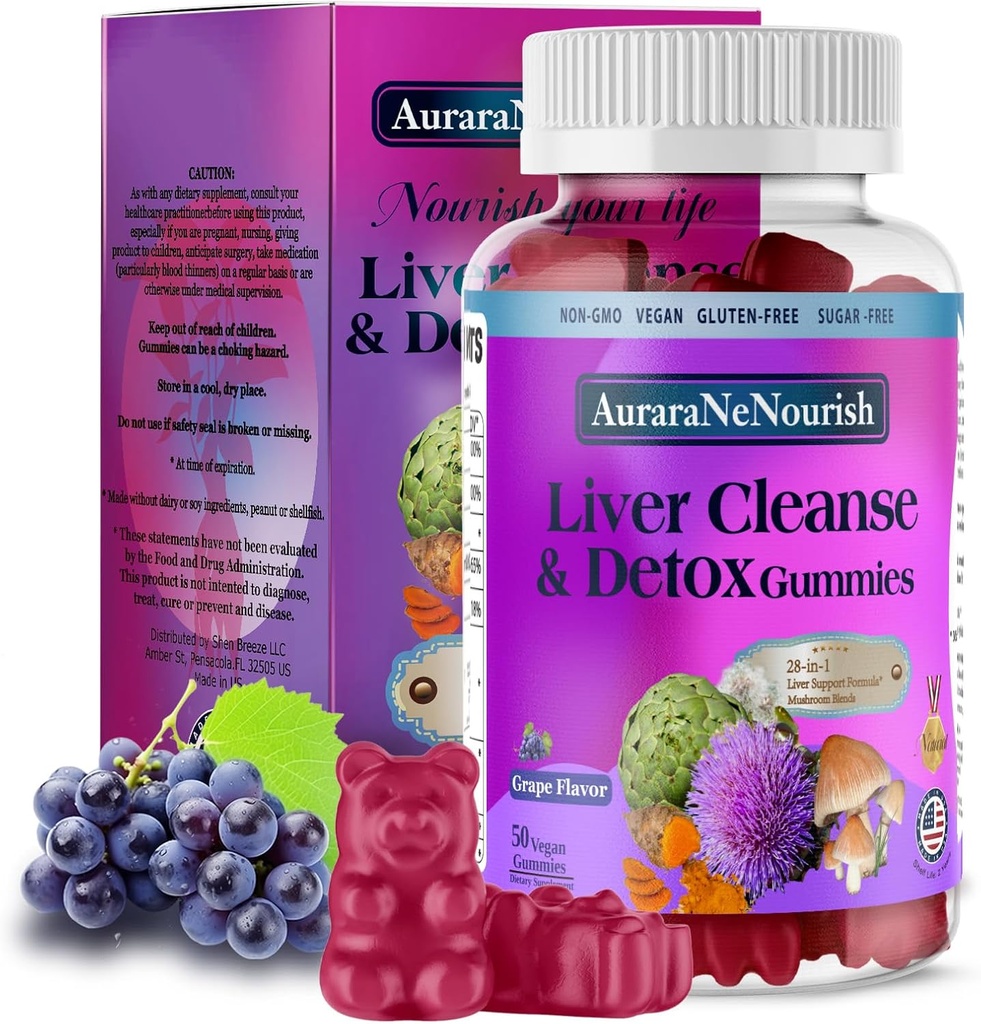 Leversupplement Gummies, 28- in-1 Lever Detox w / Milk Thistle Silymarin, Artichoke, TUDCA, høj potens lever sundhed Formel dosis for din lever rense Detox reparation Renew & Support Fed