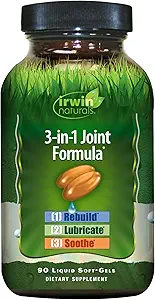Irwin Naturals 3- in-1 fælles formel - kraftfuld fælles støtte supplement med Glucosamin, Chondroitin, gurkemeje & Boswellia - 90 Liquid Softgels