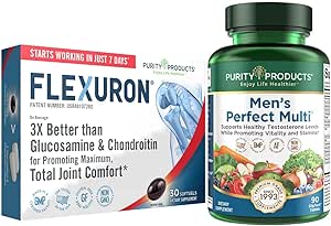 Renhed Produkter Bundle - Mænd perfekte Multi + Flexuron Fælles Formel Mænd Multi støtter sund Vitalitet, energi + mere - Flexuron - 3X bedre end Glucosamin & Chondroitin - 30 dages forsyning