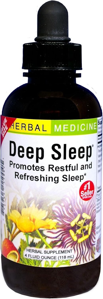 Herbs Etc. Deep Sleep Classic Liquid Extract - Herbal Supplement for Natural & Gentle Sleep Support - Restful Sleep Supplement with Passionflower, Chamomile & Lemon Balm - 4 fl oz (157 Servings)