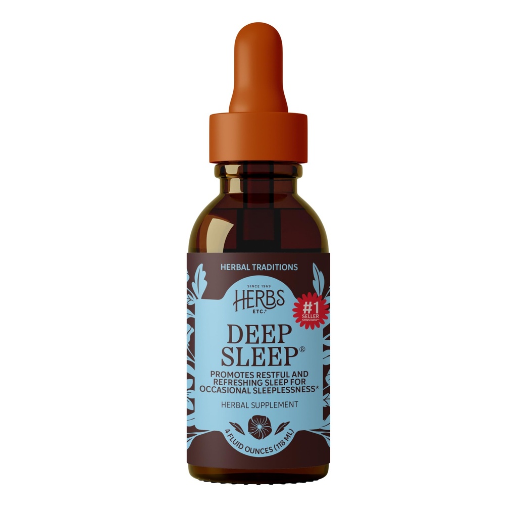 Urter Etc. Deep Sleep Classic Liquid Extract - Urtetilskud til Natural & Gentle Sleep Support - Restable Sleep Supplement med Passionflower, Kamille & Lemon Balm - 4 fl oz (157 Servere)