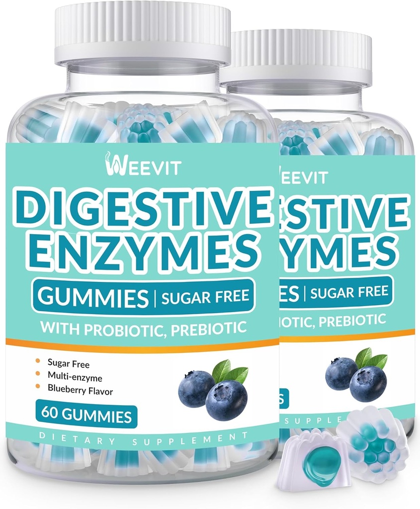 Digitale enzymer Gummies, Chewable Digitale Enzymer for kvinder & Mænd med Probiotika & Prebiotika Blend, Sukker Free