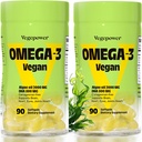 Vegan Omega-3 DHA Kosttilskud - Premium Fish Oil Alternative fra Algae Oil Note 124; 90 Carrageenan Free Softels