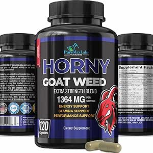 Horny Geat Weed Extra Strength -120 Kapsler w. Maca, L- arginin, Ginseng - Boost Desire, Performance, Stamina, Energy, Non- GMO Formel, 120 Kapsler