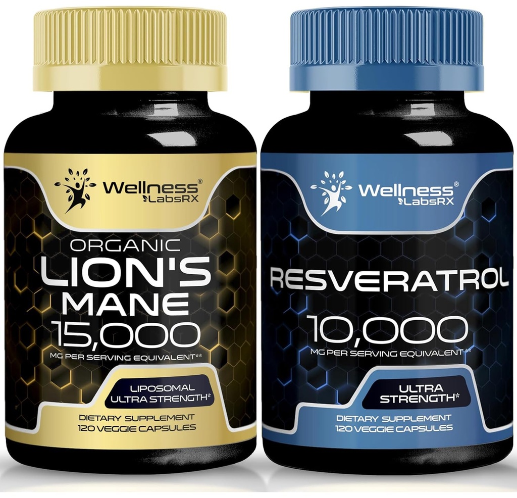 WELLENess LABSRX Resveratrol kapsler 10000 - Lions Mane supplement kapsler