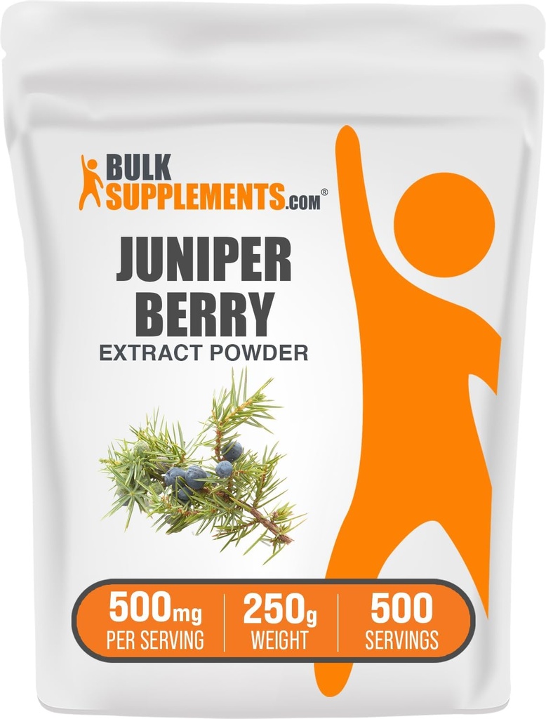 BulkSupplements.com Juniper Berry Extract Powder - from Juniper Berries, Juniper Berry Powder - Gluten Free, 500mg per Serving, 250g (8,8 oz) (Pack of 1)