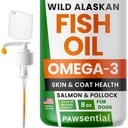 Omega 3 Fish Oil for Dogs & Cats - Lavet med Wild Alaska Salmon Oil; Liquid Fish Oil Supplement for Kæledyr med Omega 3 EPA + DHA fedtsyrer; Real Ingredients, Real Taste - Trusted by Vets!