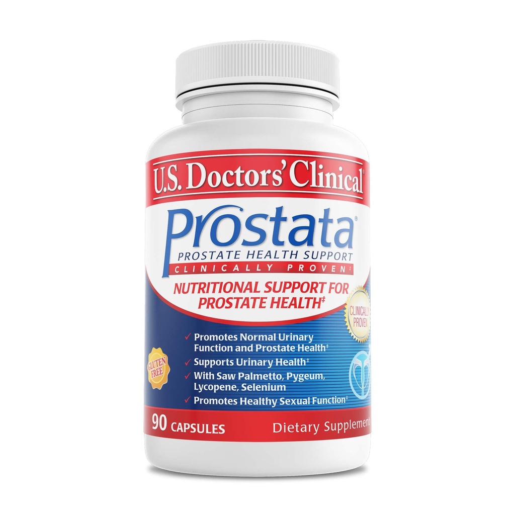 US Doctors 'Clinical Prostata - Klinisk Prostata tillæg for mænd - Urinary Tract & Brege Support - Saw Palmetto, E-vitamin, græskar frø - USA Mester- 60 Kapsler [20-Day Supply]