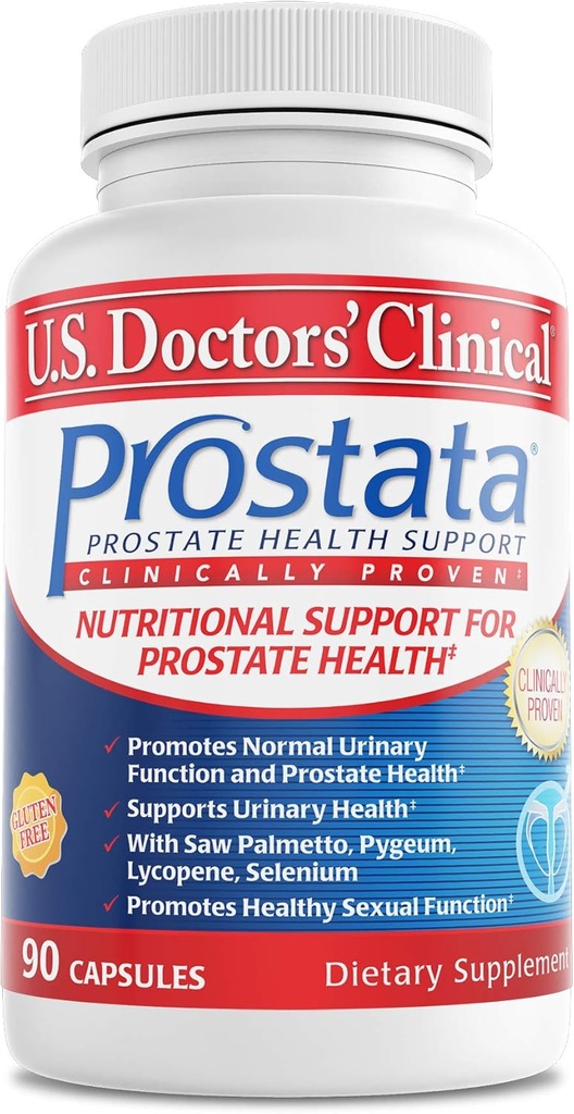 US Doctors 'Clinical Prostata - Klinisk Prostata tillæg for mænd - Urinary Tract & Brege Support - Saw Palmetto, E-vitamin, græskar frø - USA Mester- 60 Kapsler [20-Day Supply]