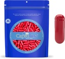 Capsulin Størrelse 0 - Farvede røde tomme gelatine kapsler - 500 Greve - Tomme Gel Pille kapsler - DIY Pure Bovin Pille Kapsler Fyldning - Tomme Caps - Kosher og Halal Certificeret