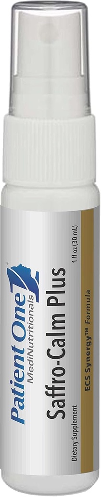 Patient 1 Saffro- Calm Plus • 124; oral spray supplement til støtte positiv kost og sund stress respons * • 124; med safran og Echinacea • 124; 1 fl oz