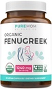 USDA Organic Fenugreek Capsules for Women - Effektiv Amning Supplement for Øget Breast Milk Supply - Urte Amning Support for Mothers - Gluten Free - 60 Vegan Capsules (Ingen piller)