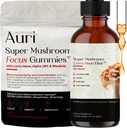 Auri Focus Gummies & Brain Boost Elixir Bundle - Super Mushroom Focus Gummies & Lions Mane Liquid Elixir - Kognitiv funktion & Mental Clarity Supplement - 60 Gummies og 60ml Elixir