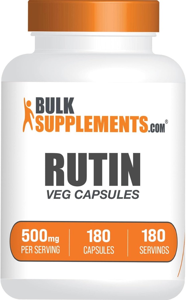BulkSupplements.com Rutin 500mg kapsler - fra Saphora Japonica, Rutin supplement, Rutin piller - antioxidanter supplement - Vegan & Gluten Free, 1 Kapsel per servering, 180 Veg kapsler