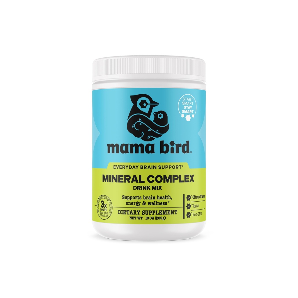 Bedste Nest Wellness Mama Bird Mineral Complex - Brain Health Support Multivitamin - Aids Bone Development for Mother & Baby - Drikke tillæg med Cholin & Magnesium - Lemon- Lime, 285 g (30 Servere)