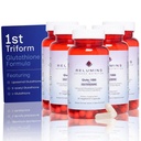 Relumins L Glutathion Supplement Complex - Reduceret Glutathion 1000mg med Alpha Lipoic Acid & Rose HIPS kapsler til næret & Smoother Skin, 60 Caps x 5 flasker