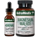 Nutramedicinsk energistøtte bundle - omfatter adrenal energi støtte flydende dråber og Magnesium malatkapsler til energi & atletisk støtte - ingen koffein - 2-stykke supplement sæt