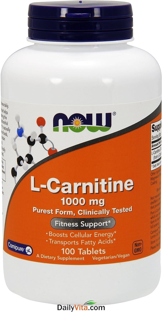 Nu fødevarer: L- Carnitin Fitness Support 1000mg, 100 faner
