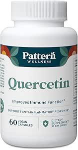 Mønster Wellness Quercetin tillæg med bromelain - immunfunktion og cellulær helbredskontrol - Antioxidant & hele kroppen Wellness - 60 Veganske kapsler