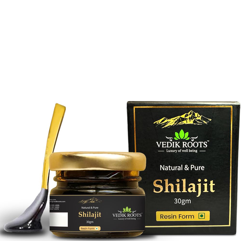 Pure Himalayan Shilajit Resin - Gold Grade 800mg • 124; 85 + Trace Minerals & 75% Fulvic Acid • 124; Understøtter energi, Stamina & immunforsvar • 124; Third- Party Lab Testet • 124; 30g, 75 Servere