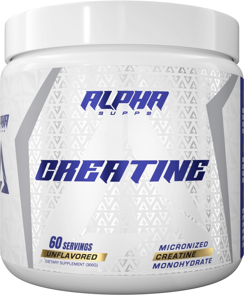 Alpha supps - Alpha Creatinine Monohydrat Powder understøtter Muscle Growth against 124; Mikronized Measups 124; Unflavored Measures 124; 300 Bedste - 60 Servere