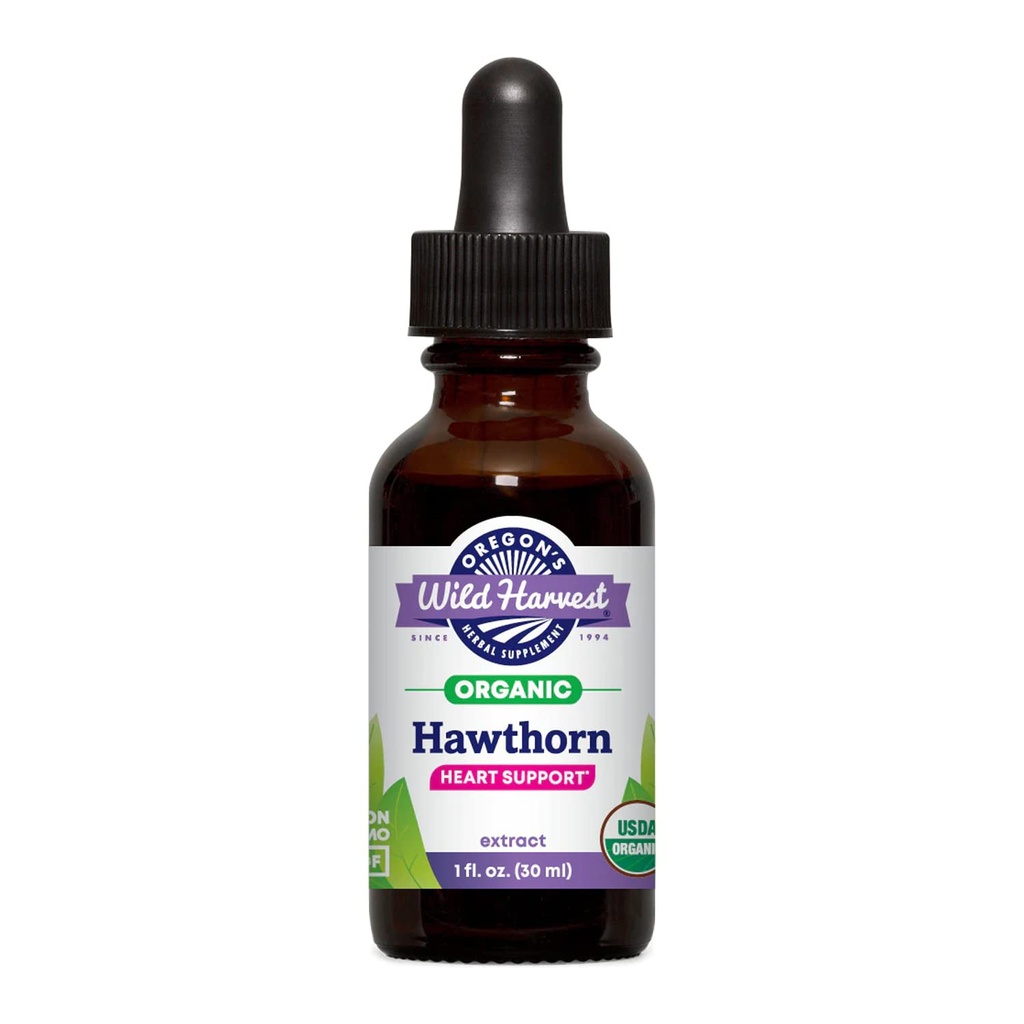 Oregon 's Wild Harvest 1: 2 Fresh Organic Hawthorn Extract, 1 Fluid Ounce