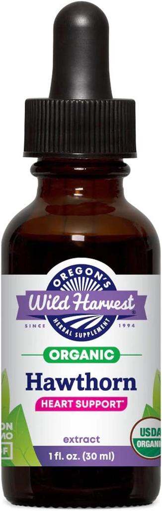 Oregon 's Wild Harvest 1: 2 Fresh Organic Hawthorn Extract, 1 Fluid Ounce
