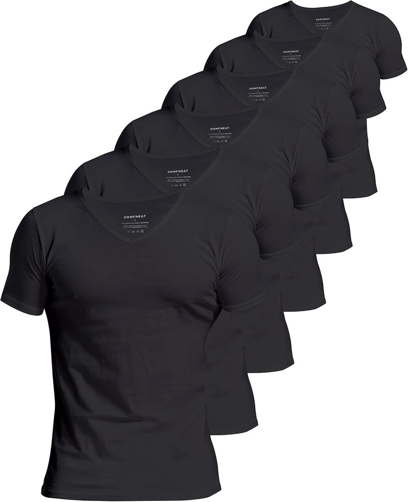 Komfurer Underskjorter 100 Procent Bomuld Undertøj Comfy V- Neck T- Shirts (4-Pack / 6-Pack)