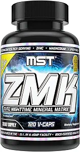 MST ZMK (Zinc & Magnesium as Krebs Chelates (as Citrate, Fumarate, Malate, Succinate, Alpha-Keto-Glutarate. With Mineral Support Blend & Trace Minerals. Support ATP, Sleep, Muscle Recovery, 120 V Caps