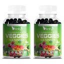 VITINITY Veggies Supplement- Made with Real Super Veggies Delicious Gummies (120 Chews), 30 Veggies, Urter, Frugt og Grøntsager Supplement, Non-GMO, Pectin- baseret, Gluten- Free, No More Pills (60 Dag)