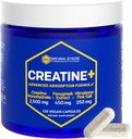Creatinmonohydrat - 2500mg Creatinin Pills - 450mg Fenugreek Extract & 250mg Himalayan Pink Salt - understøtter hjernesundhed, Endurance & Muscle Building - Advanced Absorption Formel - 120 Kapsler