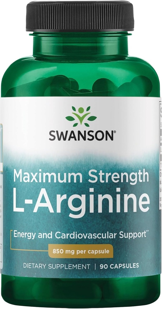 Swanson Amino Acid Super-Strength L-Arginine 850 Milligrams 90 Capsules