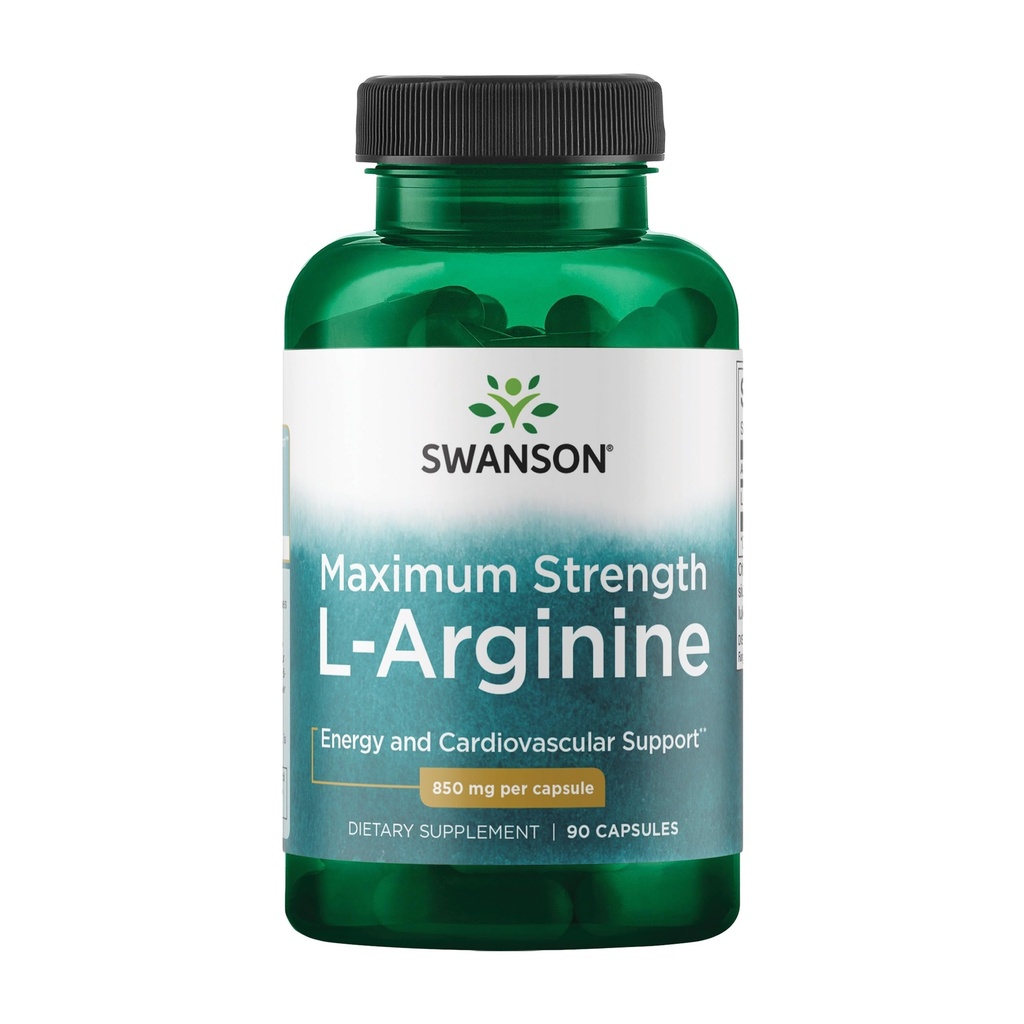 Swanson Aminosyre Super- Strength L- Arginin 850 Milligram 90 Kapsler