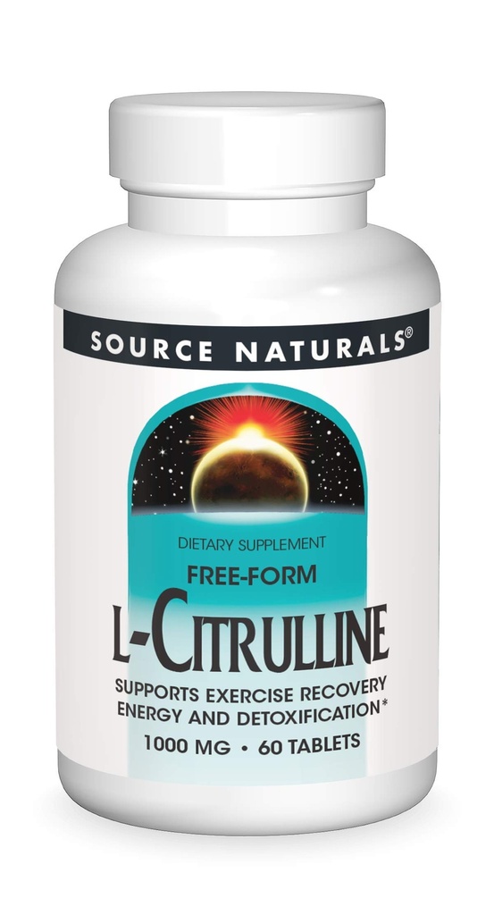 Source Naturals L-Citrullin - Understøtter Motion Inddrivelse, Energi og afgiftning *, 1000 mg - 60 tabletter
