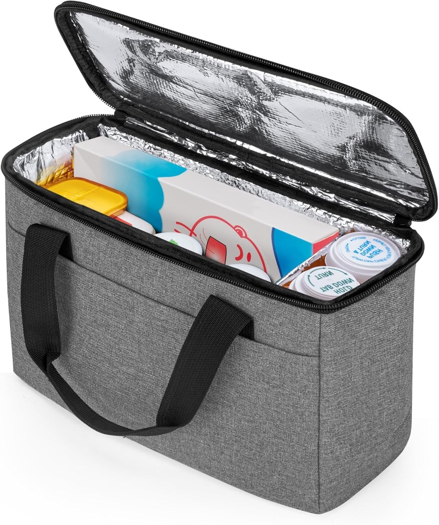 Trunab førstehjælpstaske Tom lille medicin opbevaring sag, Isoleret medicinering kølertaske, Rejsepille flaske Organizer til reception, Insulin, Kosttilskud eller medicinske forsyninger, Grey (Kun taske)