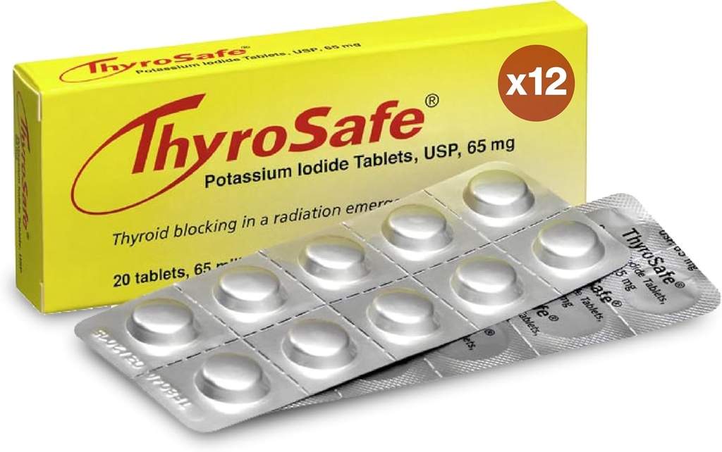65mg Potassium Iodide Tablets (240 Pack) - Protects Your Thyroid from Nuclear Radiation Exposure